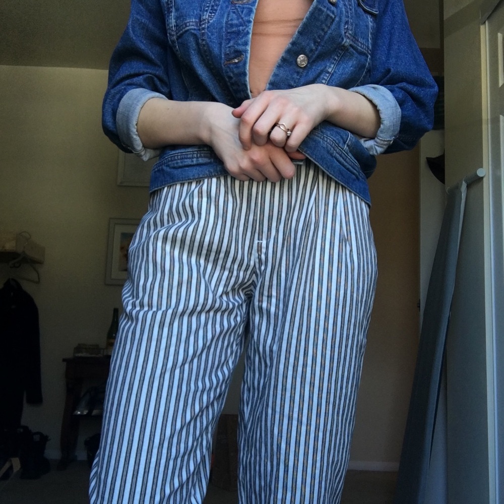 PERFECT vintage trousers black and white stripes - Picture 2 of 8